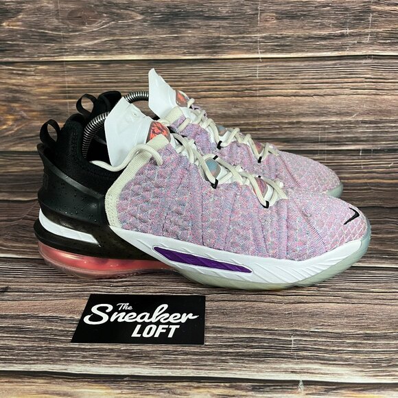 Nike LeBron 18 XVIII Youth Purple White‎ Basketball Shoes - Picture 1 of 8